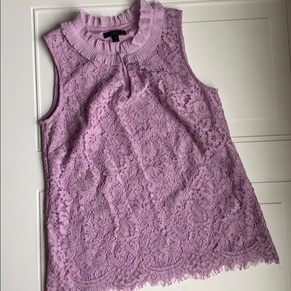 J. Crew Lace Sleeveless Top‎ Lilac SZ XS